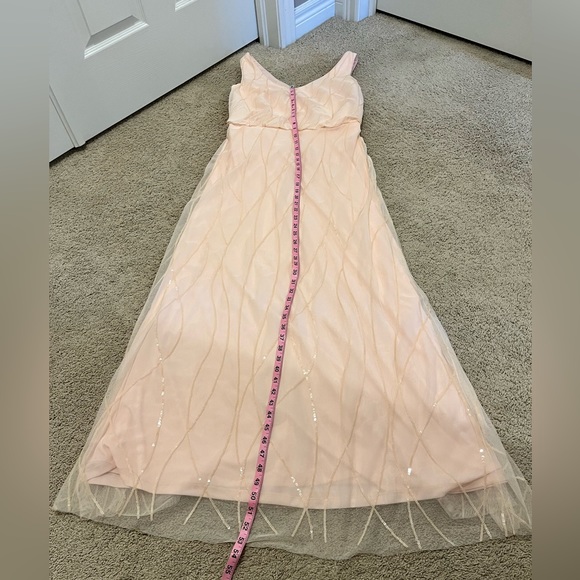 Bill Levkoff Sequin Mesh V-Neck Wedding Bridesmaid Prom Dress Size 12 - Picture 8 of 16